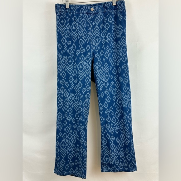 Woman’s 3X Blue Legacy Print Pull On Denim Crop Leggings Back Pockets - Picture 2 of 8